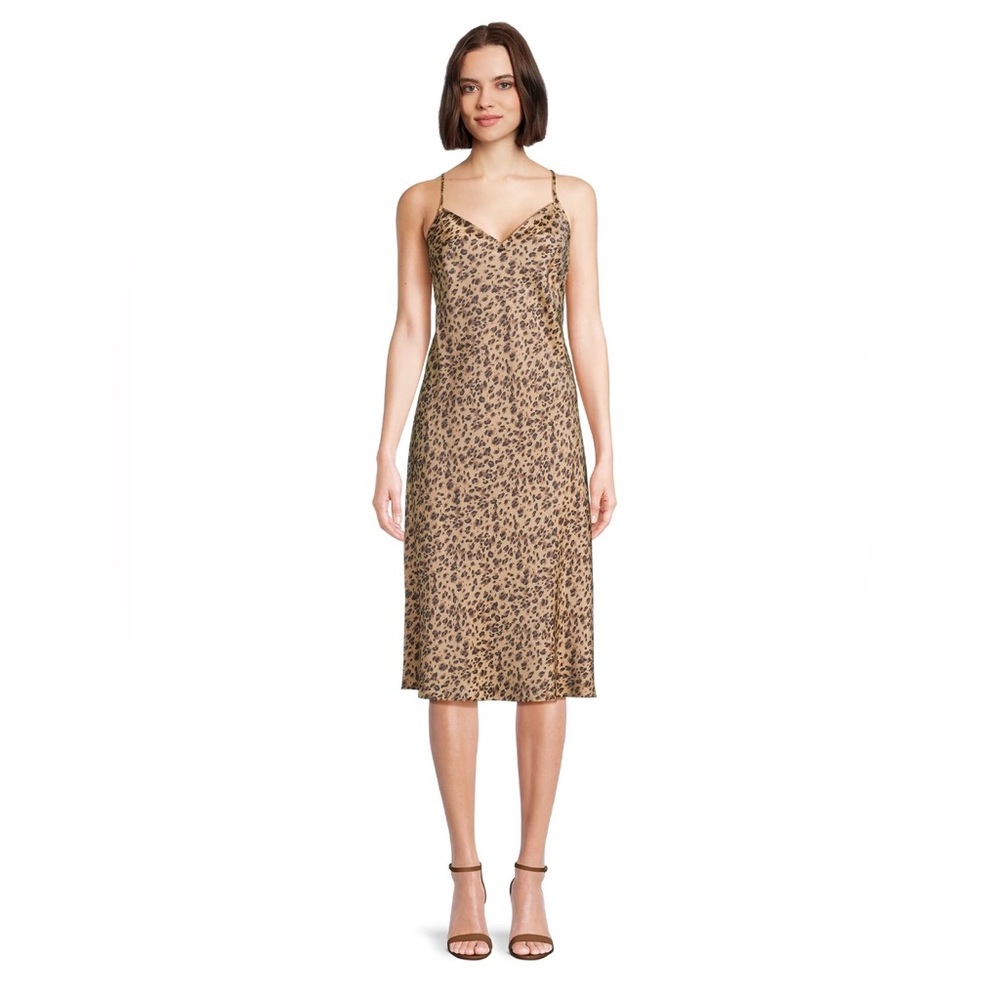 NWT: TIME AND TRUTru Brown Leopard Midi Slip Dress Size 16-18 - Picture 2 of 9